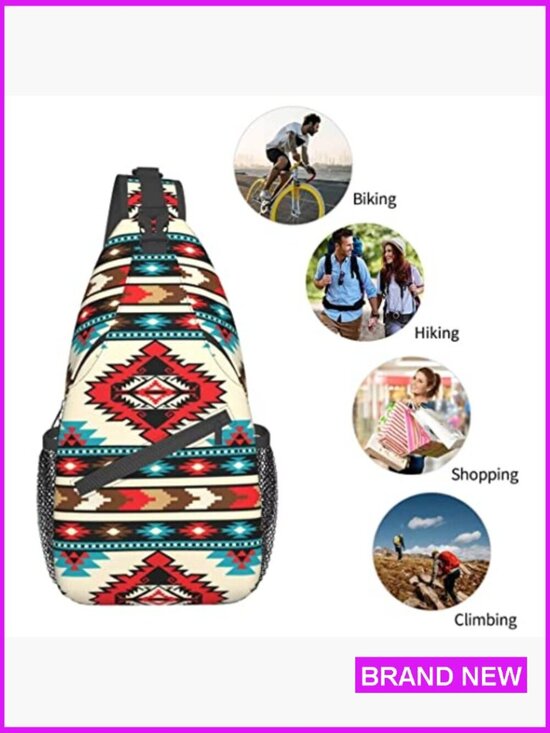 Geometric Tribal Sling Backpack Daypack Crossbody Chest Bag Lightweight Travel